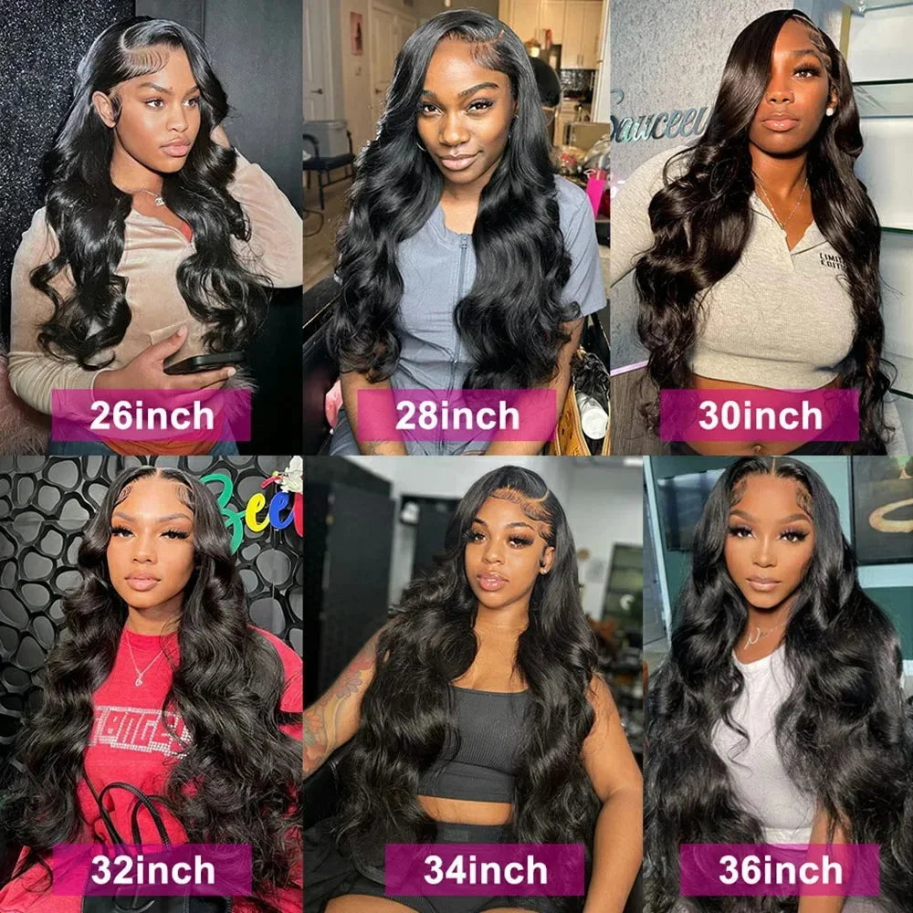 Body Wave Human Hair Wig 30 40 Inch 13x6 HD Transparent Lace Frontal Wigs For Black Women 13x4 360 Pre Plucked Lace Front Wig