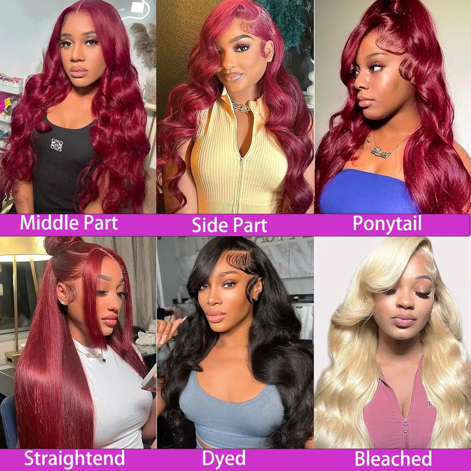 Burgundy 13x6 HD Lace Frontal Human Hair Wig Straight wig 13x4 Lace Front Human Hair Wigs For Women 99J Colored 200 High Density
