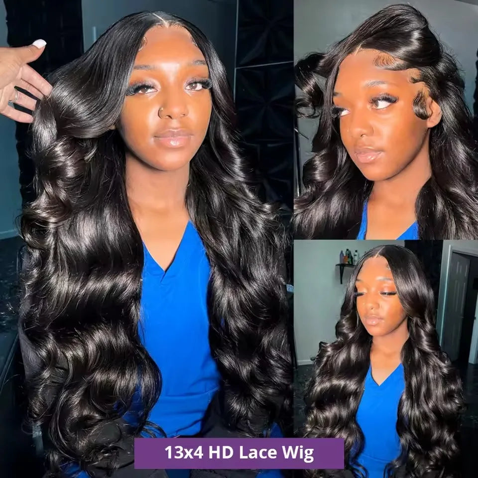 Body Wave Human Hair Wig 30 40 Inch 13x6 HD Transparent Lace Frontal Wigs For Black Women 13x4 360 Pre Plucked Lace Front Wig